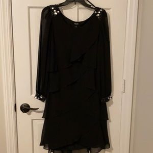 Black layered dress with embellishments